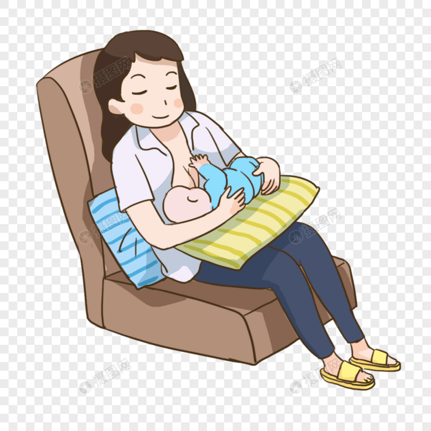 坐在沙发上母乳喂养图片