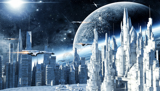 太空建筑科幻未来城市场景设计图片