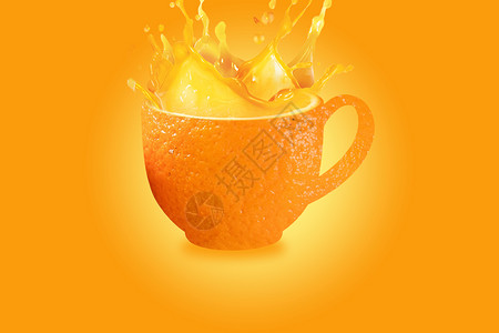 水果杯子创意橙子设计图片