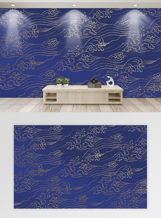 背景深色素材中式纹理中国风背景墙模板