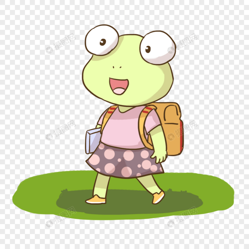 小青蛙去上学图片