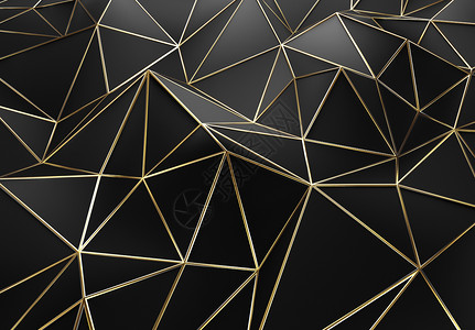 金色三角形黑金背景设计图片