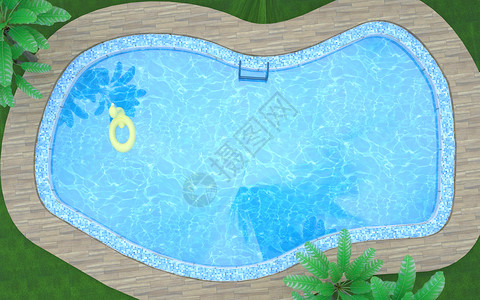 夏日泳池背景背景图片