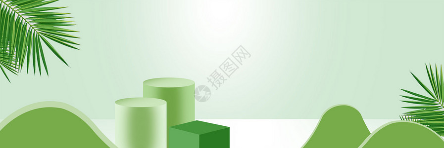 立体绿色背景图片