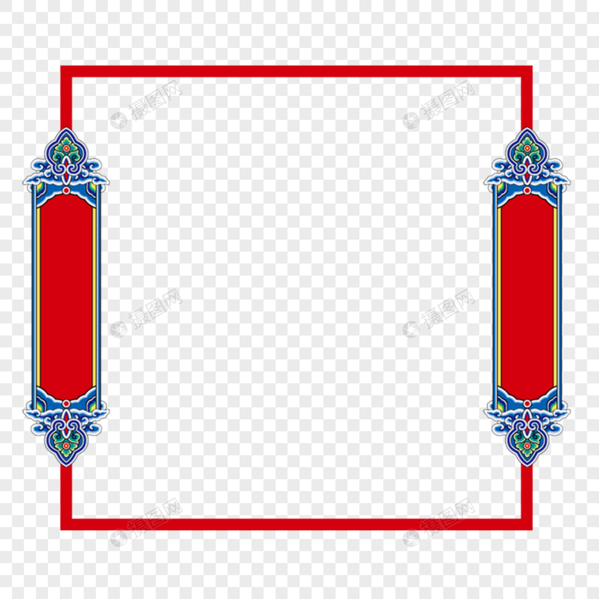 卡通边框对联式中国风图片