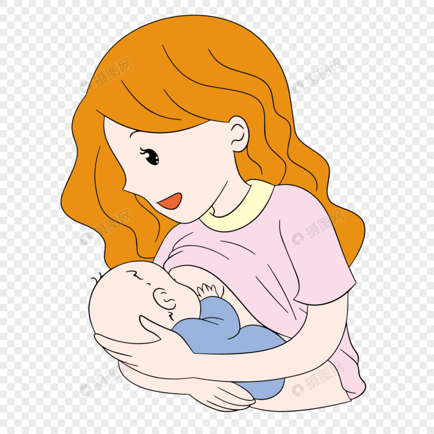 母婴喂养周给宝宝喂奶的母亲图片