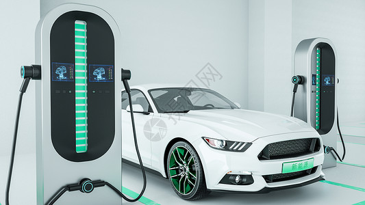 新能源汽车介绍新能源充电桩场景设计图片