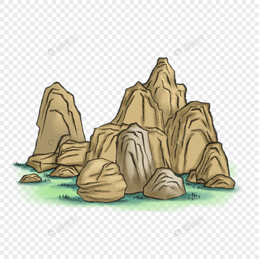 中国风国画石头图片