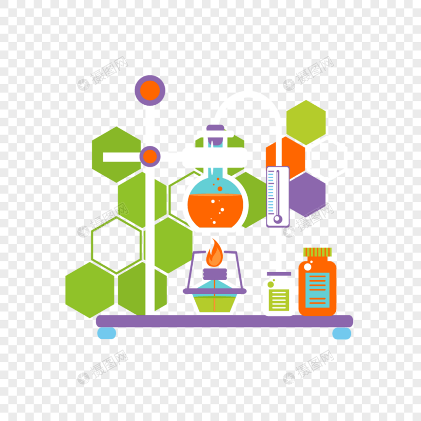 dna生物实验烧瓶元素图片