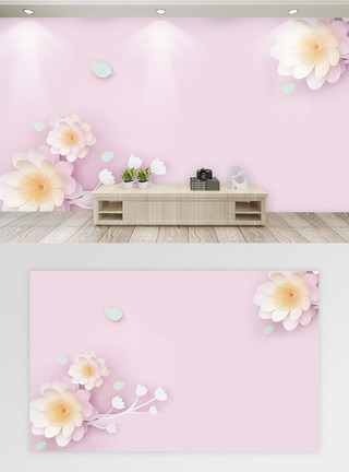 花卉3d现代立体浮雕花卉背景墙模板