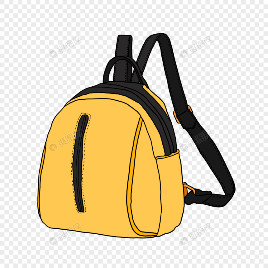 黄色小背包图片