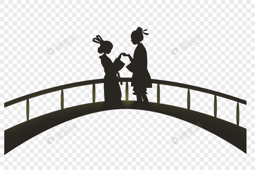 鹊桥约会的牛郎织女图片