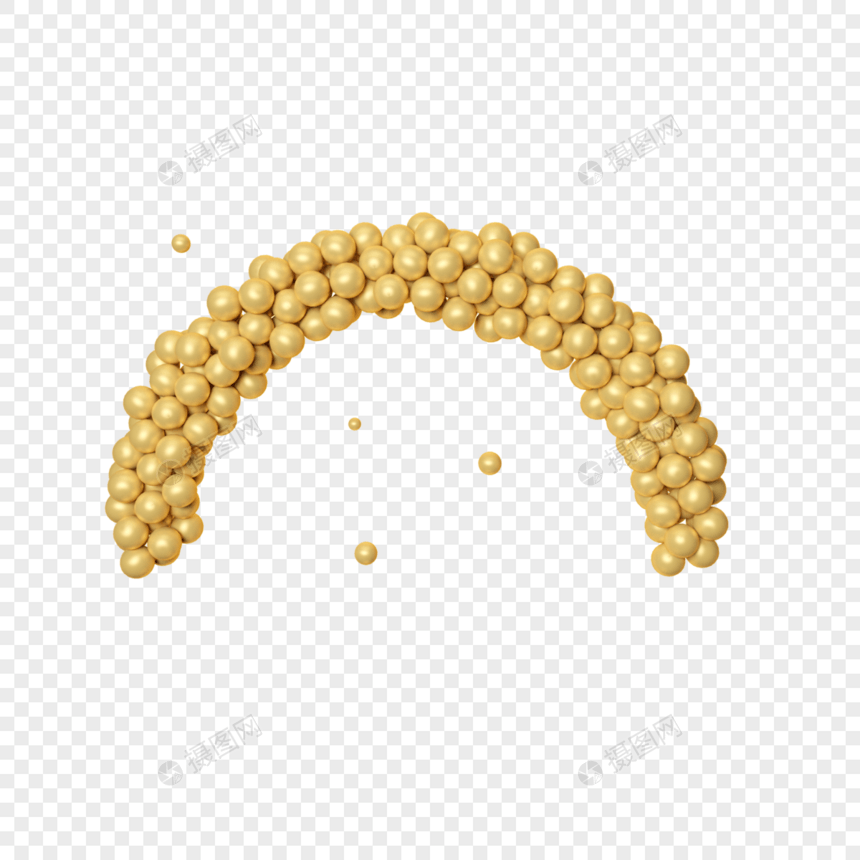 立体金色气球拱门图片