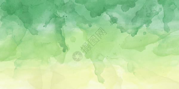 绿色泼墨原创水彩渐变背景设计图片
