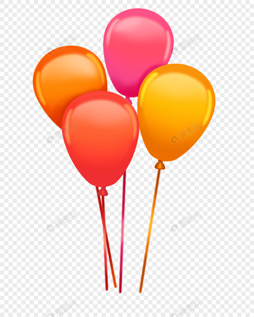 一捆圆气球图片