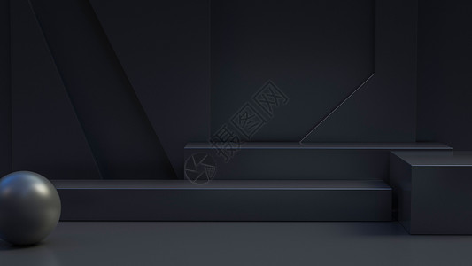 台阶素材黑色展台设计图片