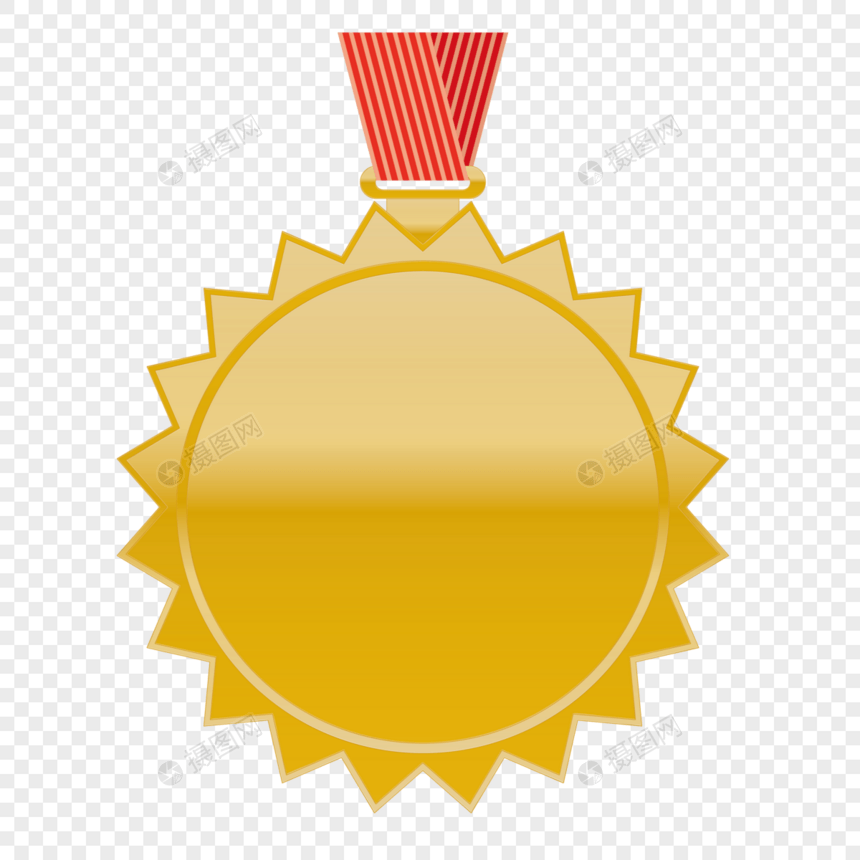 矢量荣誉奖牌红色条纹绸带太阳奖章图片
