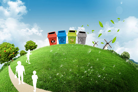 垃圾可回收物品垃圾分类设计图片