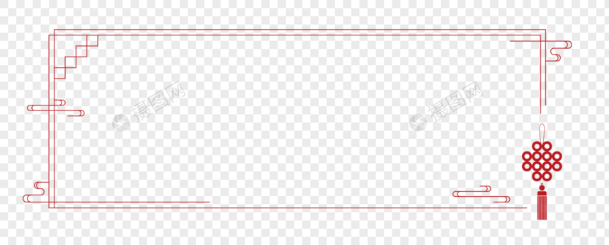 中国风中国结祥云简约边框图片