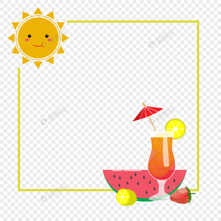夏天夏季大暑处暑边框图片
