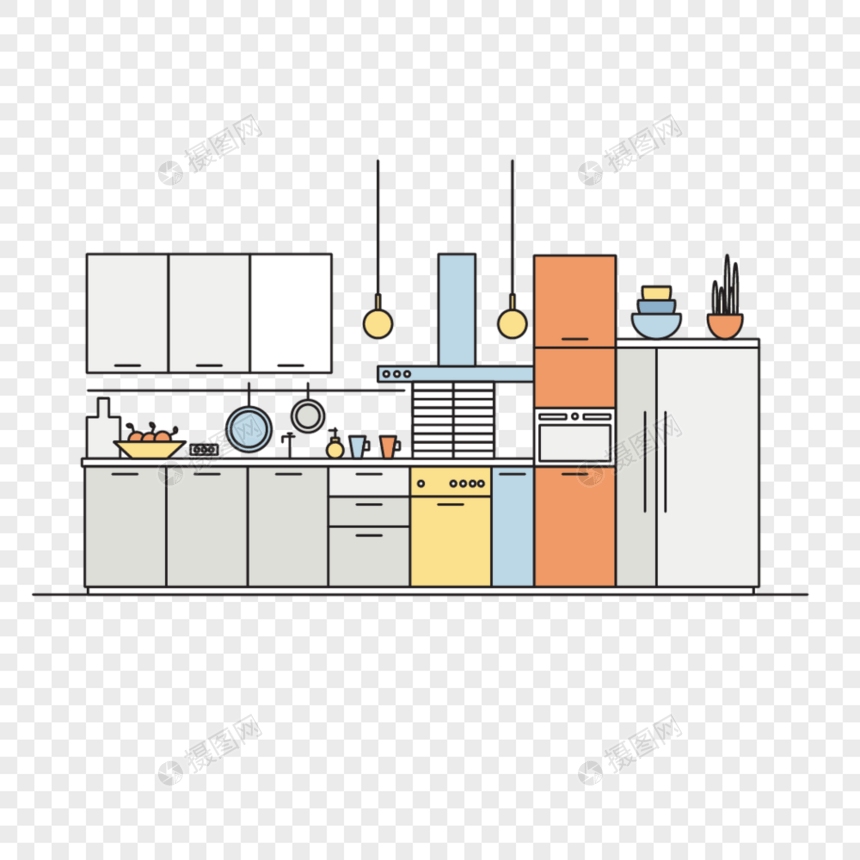 整体厨房家居设计元素图片