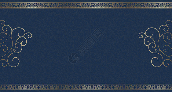 古典波中国风蓝色背景设计图片