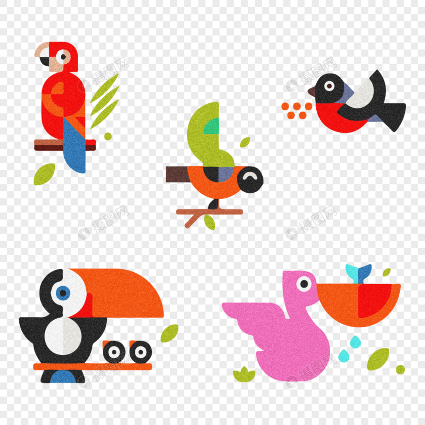 鸟类创意艺术插画合集图片