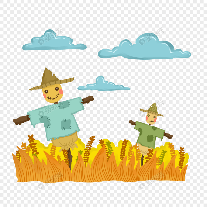 秋日的稻草人图片