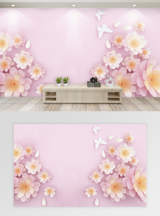 立体花朵背景墙立体浮雕花语植物背景墙模板