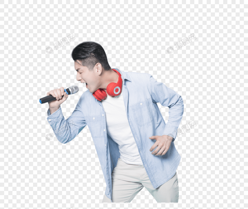 唱歌的男性青年图片