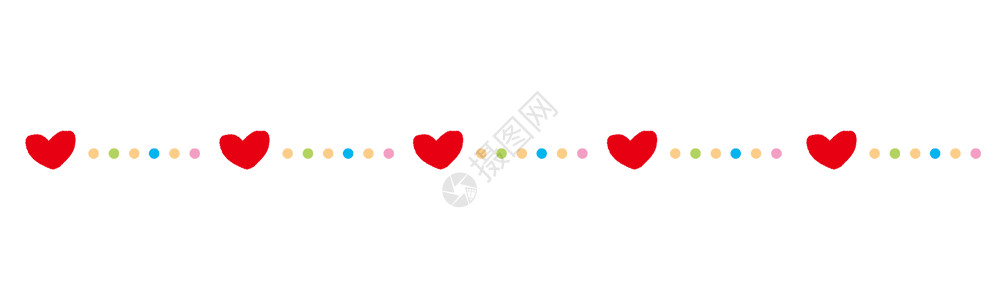 爱心线条红色爱心波点可爱分割线gif高清图片