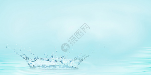 水珠世界清新蓝色水花背景设计图片