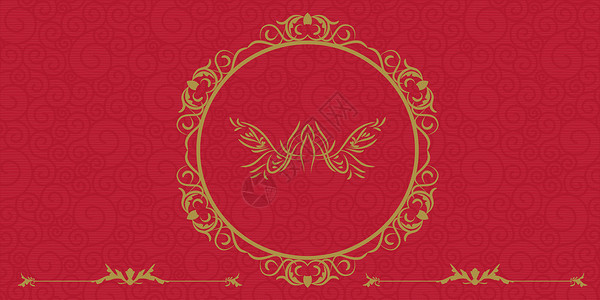 红色古风圆中国风背景设计图片