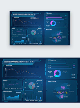 销售分析图表UI设计可视化数据分析web界面模板