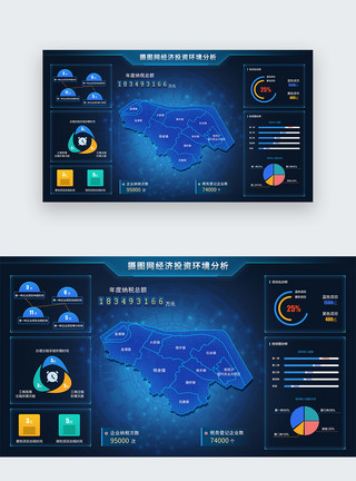 经济类数据可视化UI设计大数据可视化平台web界面模板