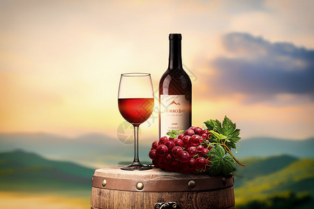 水果酒葡萄酒场景设计图片