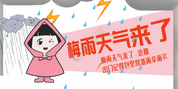 温馨提醒梅雨天气来了公众号配图GIF动画高清图片