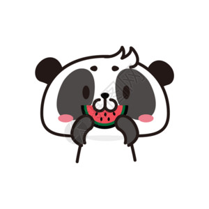 熊猫大道熊猫吃瓜表情包gif高清图片