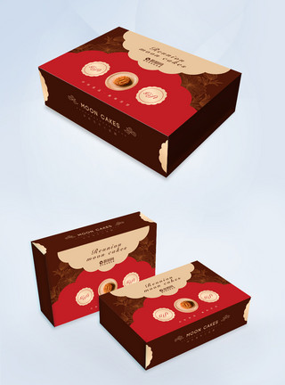 中秋节蛋黄味的美味月饼中秋佳节美味月饼包装盒设计模板
