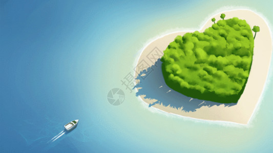 岛屿俯视七夕小岛GIF动图高清图片