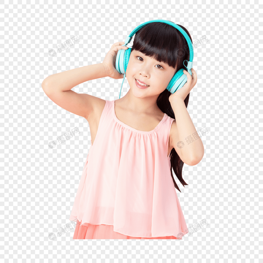 可爱的小女孩听音乐图片