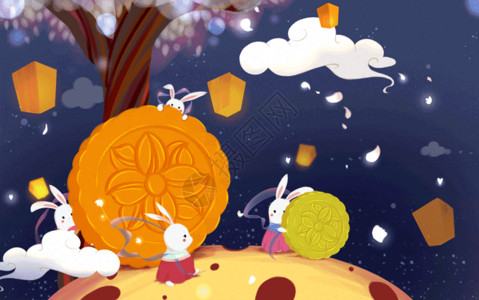 月桂树中秋节gif高清图片