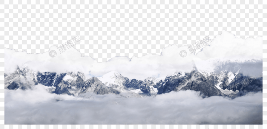 蓝天下的雪山图片