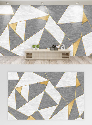 灰金色背景现代简约几何抽象背景墙模板