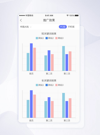 UI设计手机app营销数据柱状图表界面模板