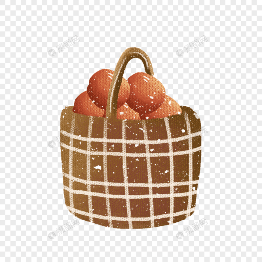 一篮子柿子图片
