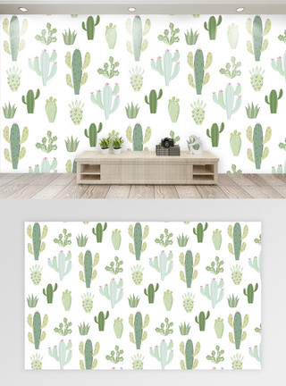 绿色植物壁纸绿色植物仙人掌背景墙模板