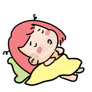 儿童枕头惊醒表情包gif高清图片