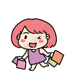 京东购物节女生购物表情包gif高清图片