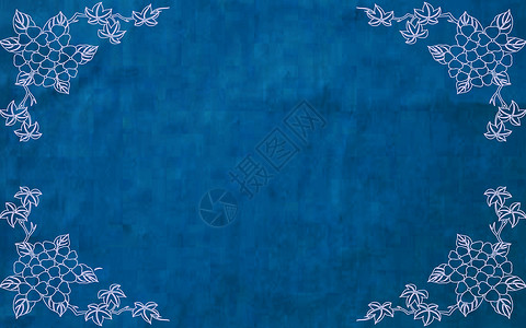 古风素材花瓣蓝色中国风背景设计图片